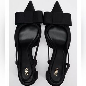 Zara Slingbacks with Bow. Size 8